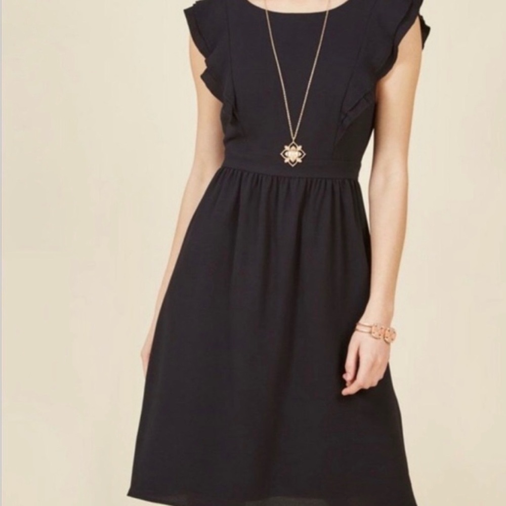 Fervour Mudcloth A joy To Be Blissful fit and flare little black dress size XS